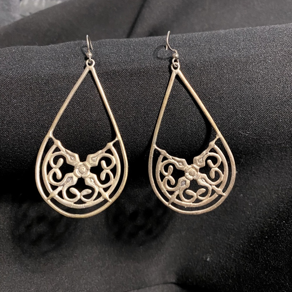 Silver drop earrings